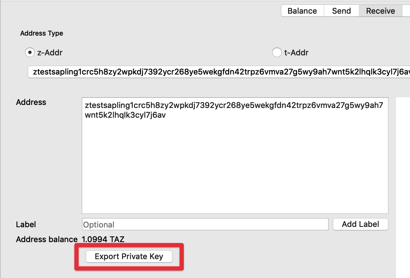 backup private key