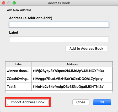 Import address book